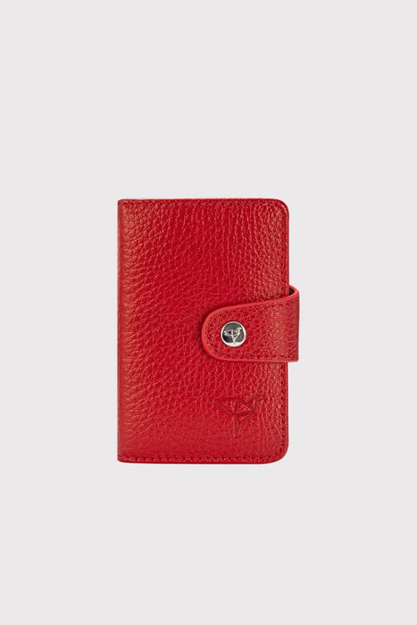 Zoozie Bags Tarjetero Rojo de Piel Auténtica